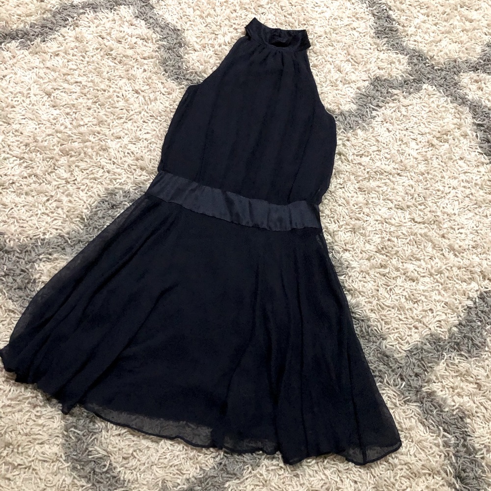 Banana Republic Navy Blue Mock Turtle Sleeveless Dress Sz 4